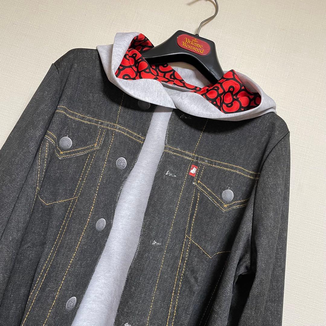 新品　ワコール　カルソン　ハローキティコラボ　フェイクデニムパーカーチュニック