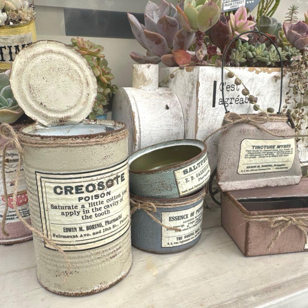 リメイク缶a-47☆多肉植物☆寄せ植え☆インテリア