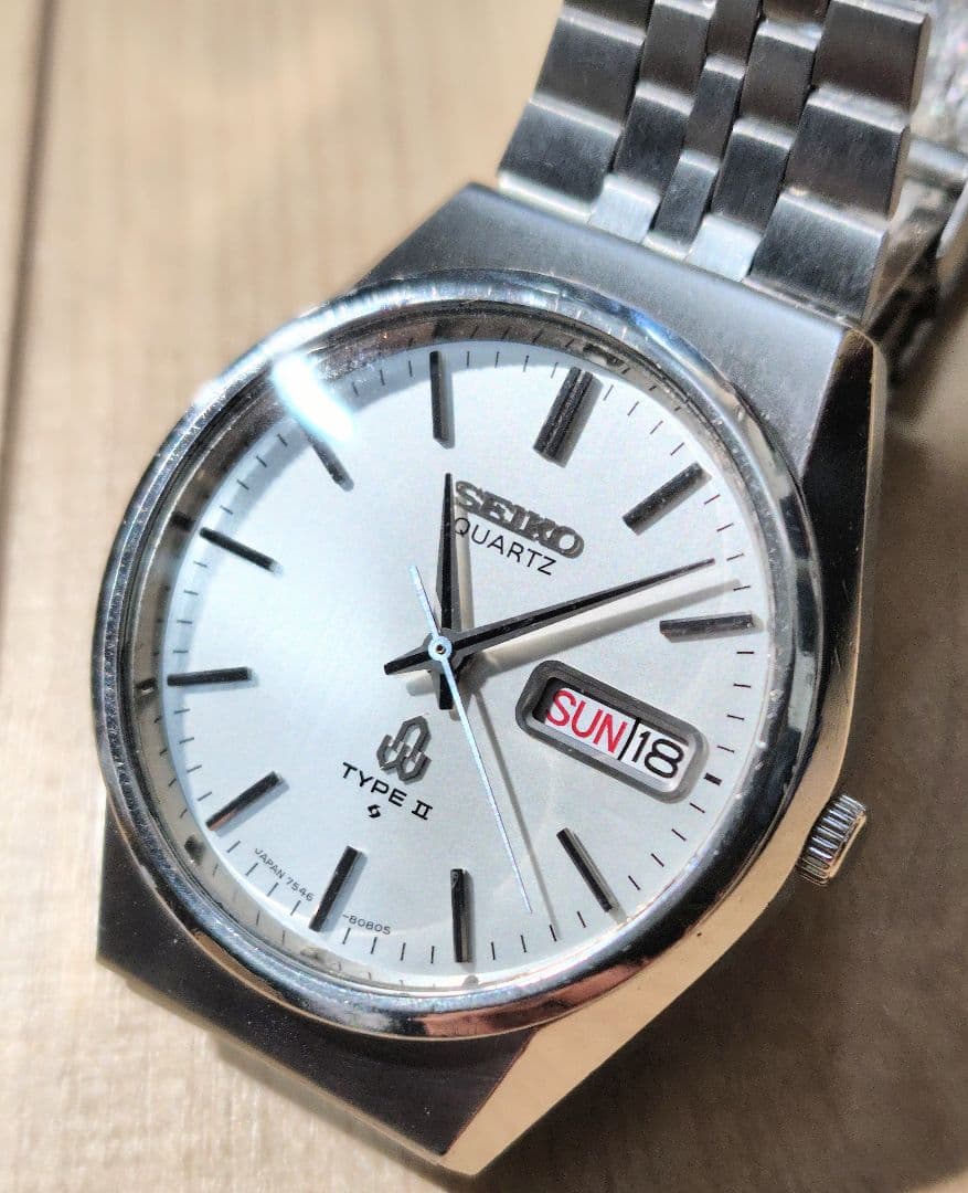 セイコー　タイプ２　美品　ガラス風防新品　電池新品　SEIKO type Ⅱ