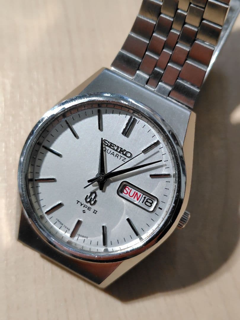 セイコー　タイプ２　美品　ガラス風防新品　電池新品　SEIKO type Ⅱ