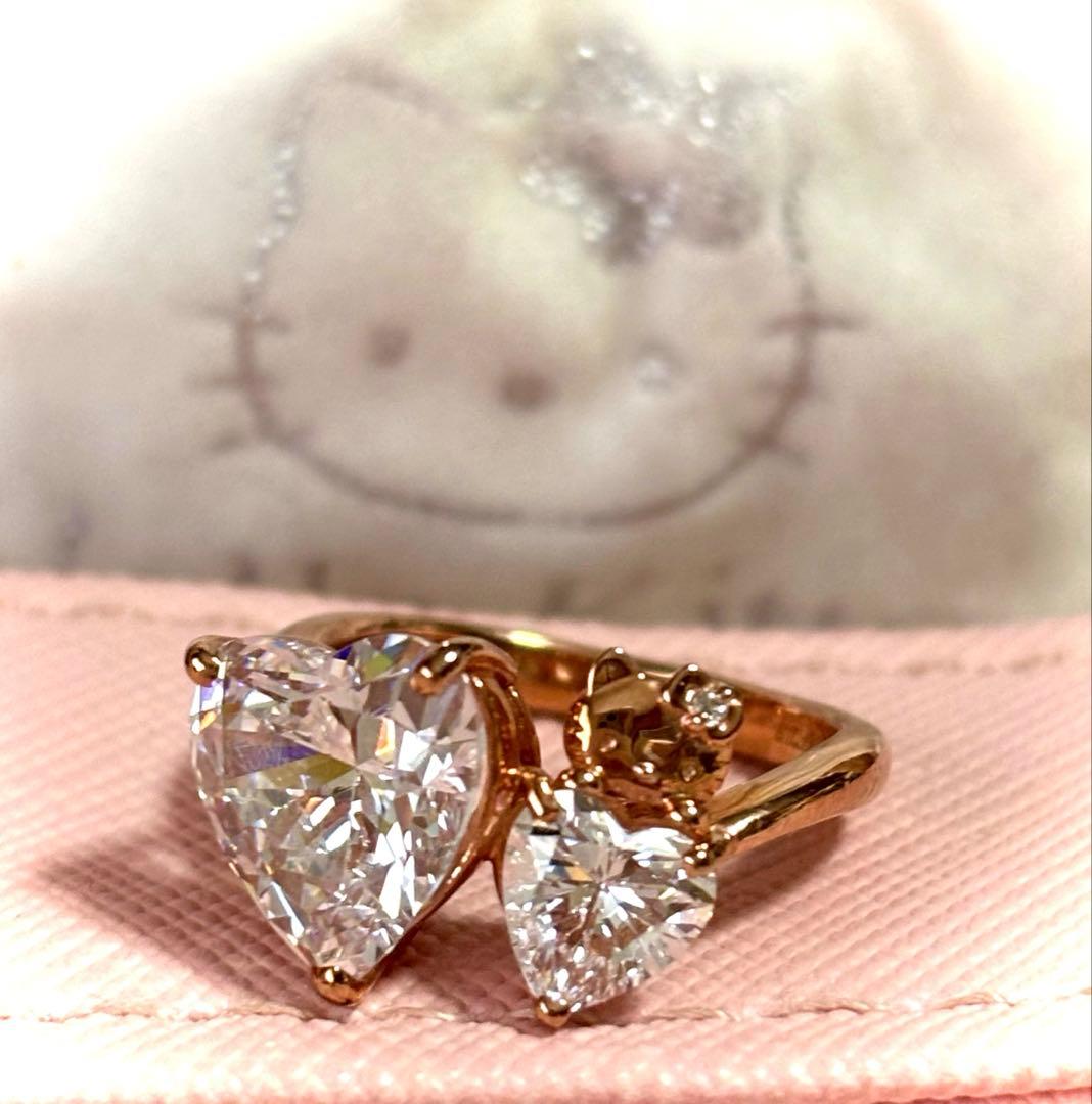 貴重　HELLO KITTY ハートリングsilver ピンクゴールド