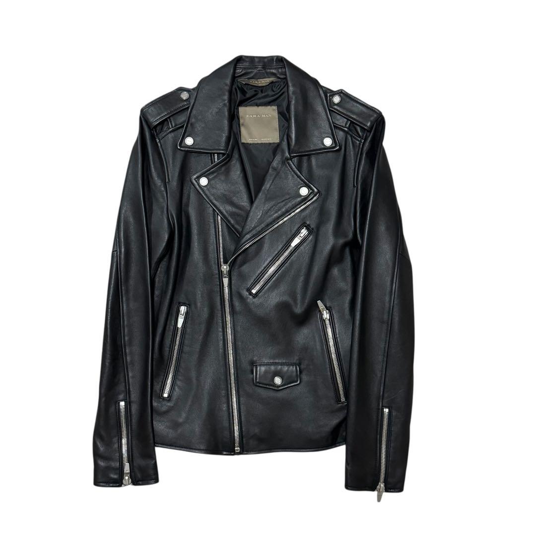 ZARA ザラ ダブル ライダースジャケット レザー ブルゾン メンズ