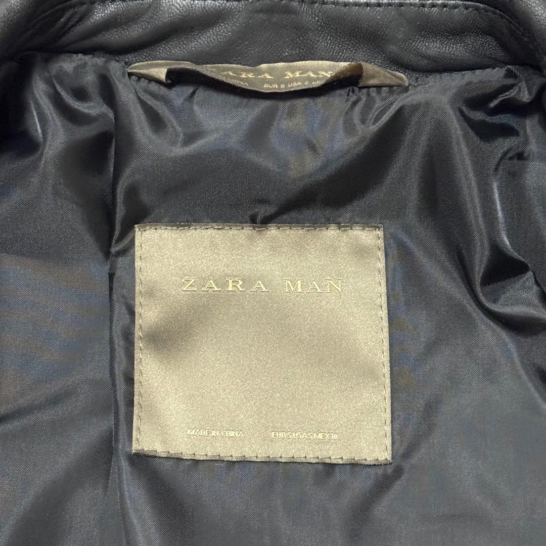 ZARA ザラ ダブル ライダースジャケット レザー ブルゾン メンズ