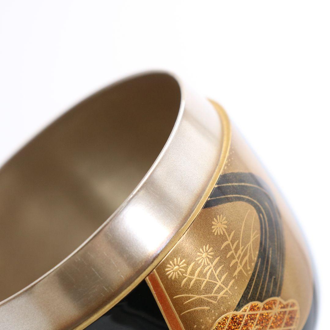 村田宗覚作 誰袖蒔絵 大棗 内銀溜 茶道具 共箱共布　AZ603　NT7