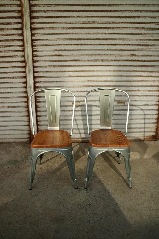 ☆引き取り限定☆ ダイニングチェア2脚 / スタッキング / ヴィンテージ風