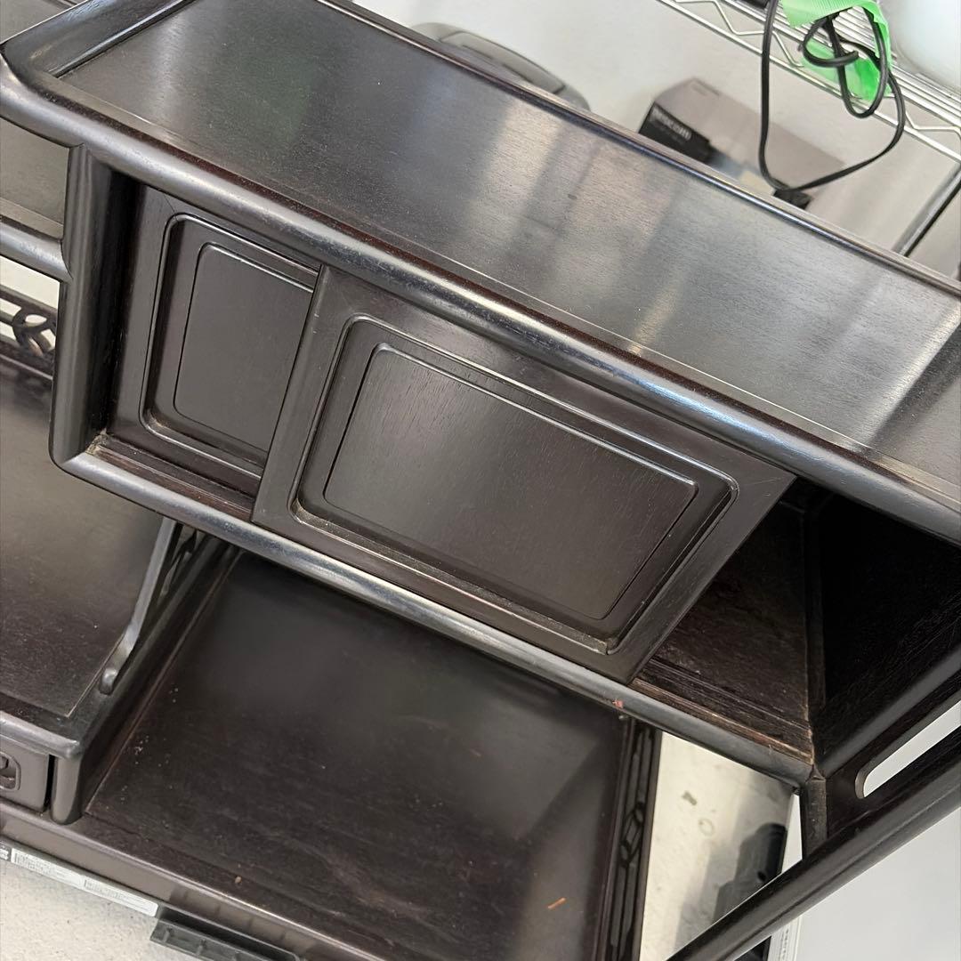 ダークブラウン木製オープンシェルフ