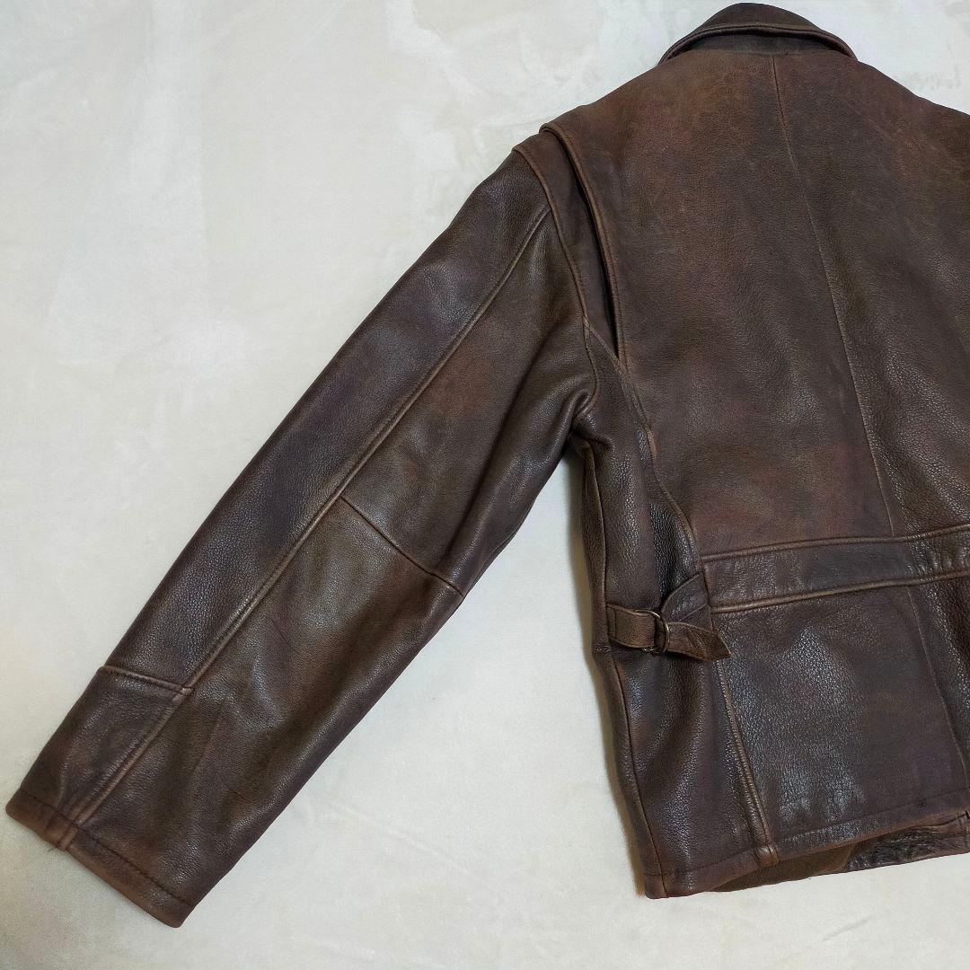 90S　短丈　L〜XL程度　本革　レザージャケット　カーコート
