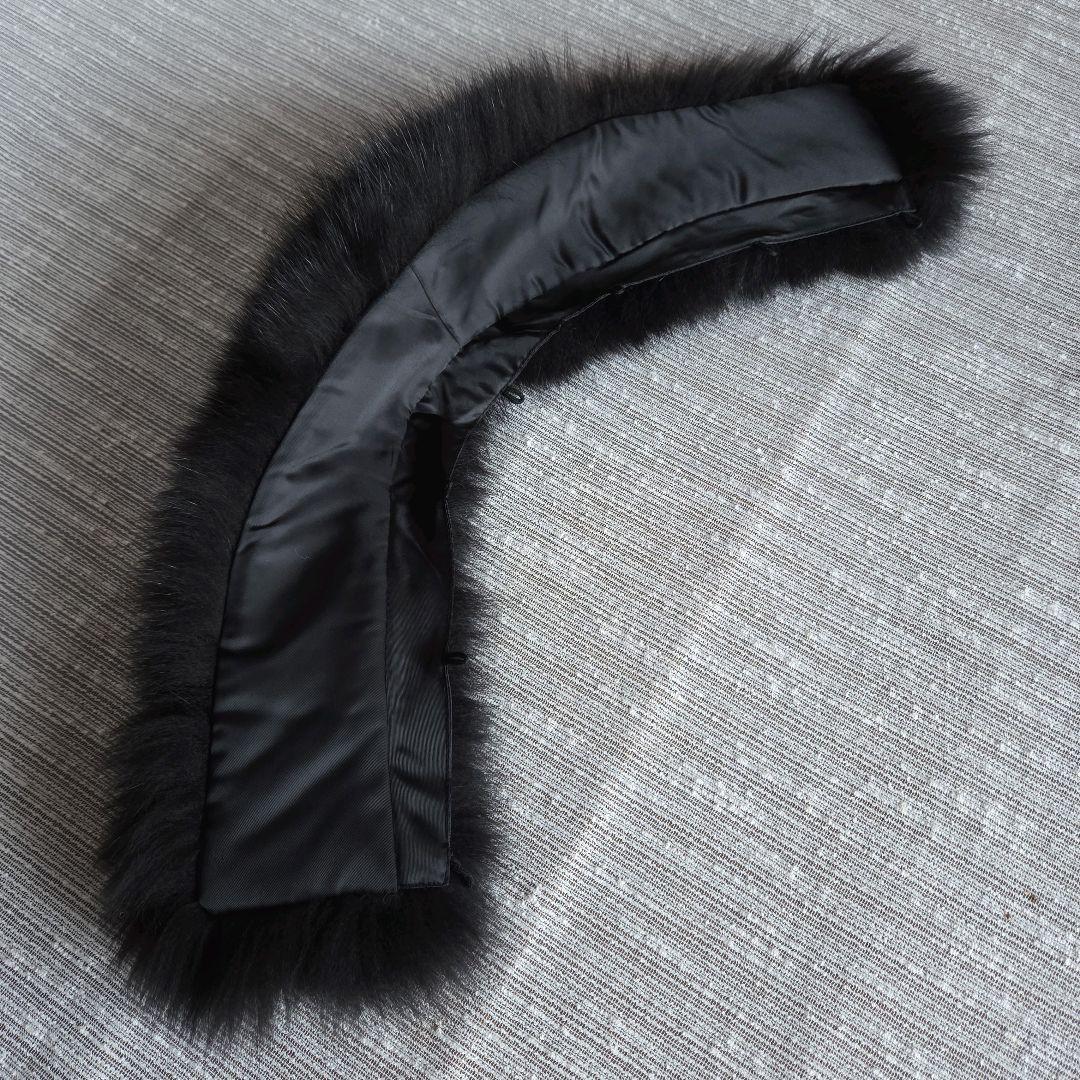 LABELDA カシミアロングコートFOXファー襟 XL 黒 セレモニー