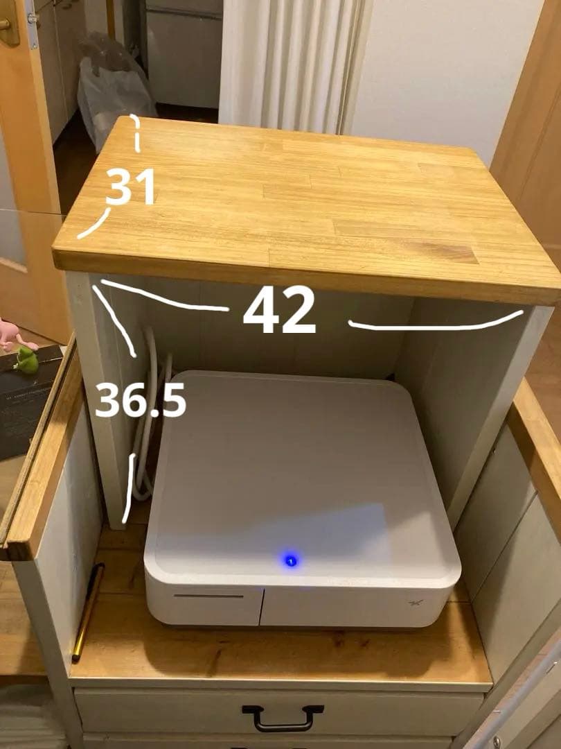 店舗用 レジカウンター 什器 木製 ガラスケース付き 幅95cm