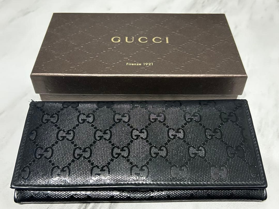 GUCCI インプリメ　長財布ブラックレザー