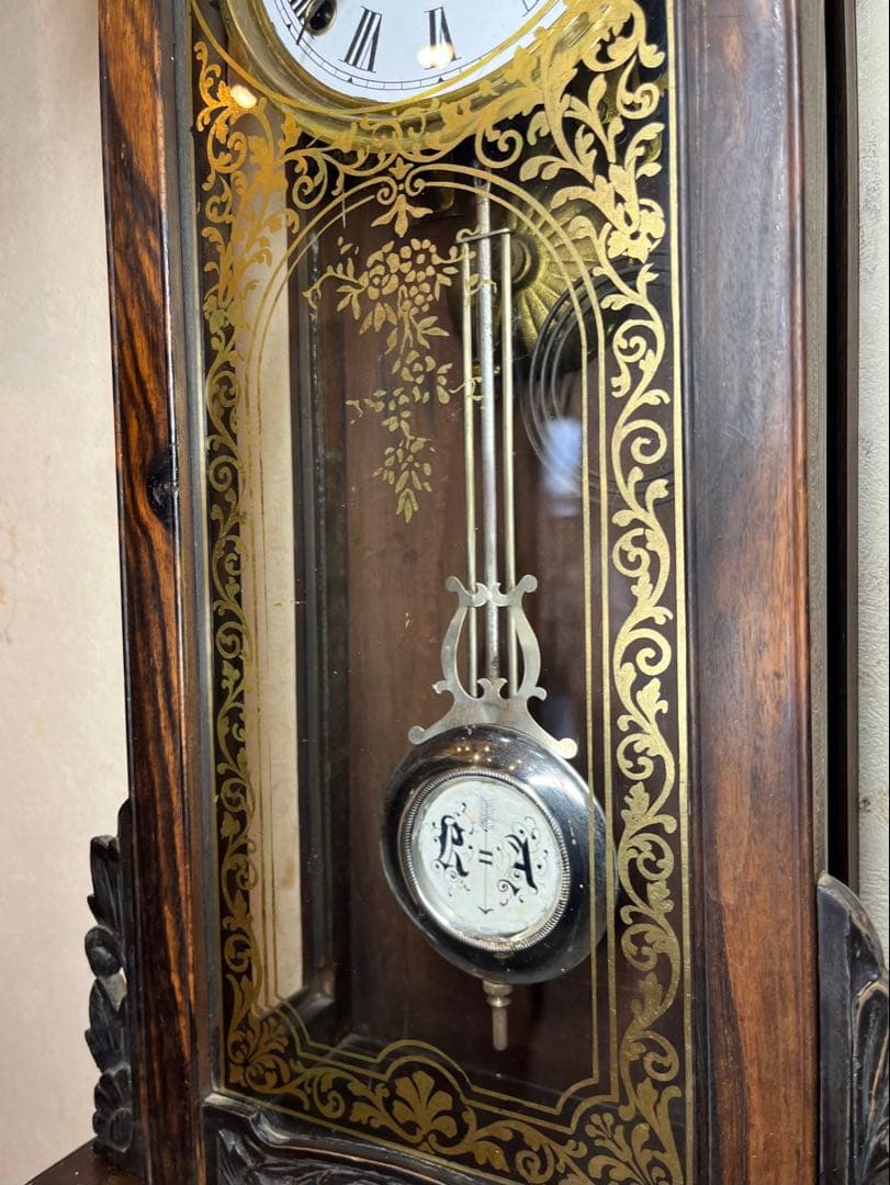 精工舎　黒柿　柱時計　古時計　振り子　レトロ　ゼンマイ　ユンハンス　ボンボン