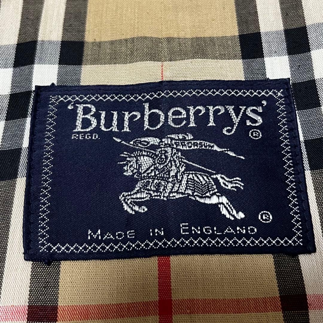 英国製 バーバリーズ メンズ ステンカラーコート ノバチェック ロング ベージュ