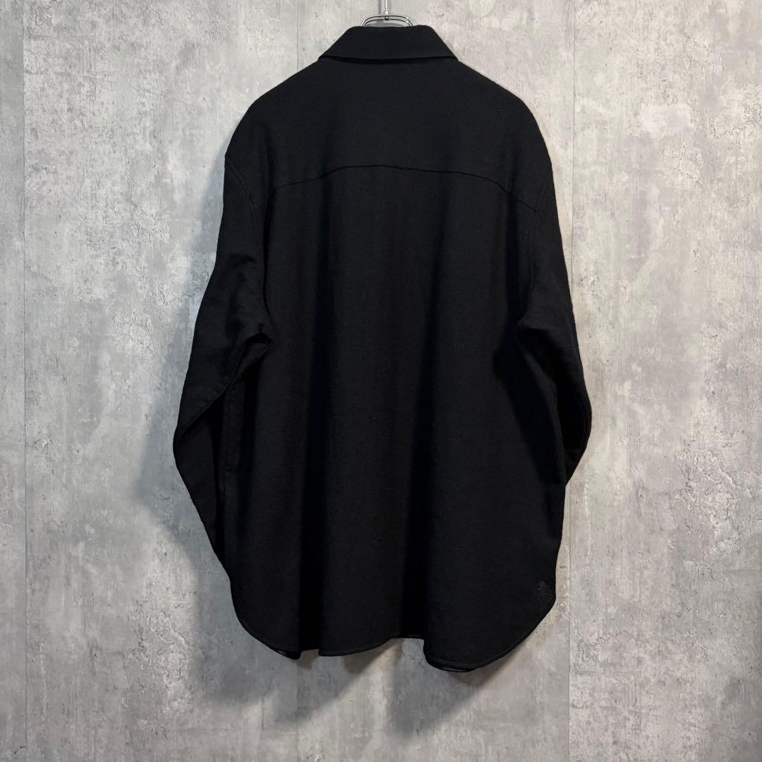 【新品未使用】MBハイエンド尾州 2/48ウールガーゼシアーシャツ ブラックS