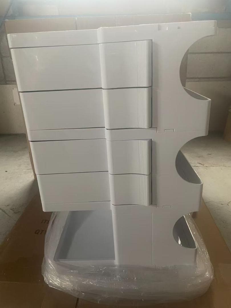 【在庫処分品】マルチキャスター付き4面収納ワゴン プッシュ式スライドトレー