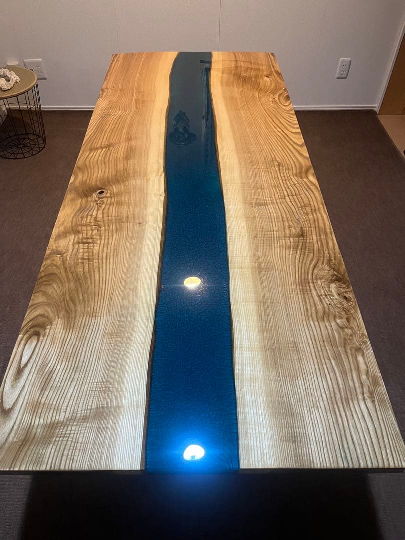 レジンテーブル　タモ　1710×700×30