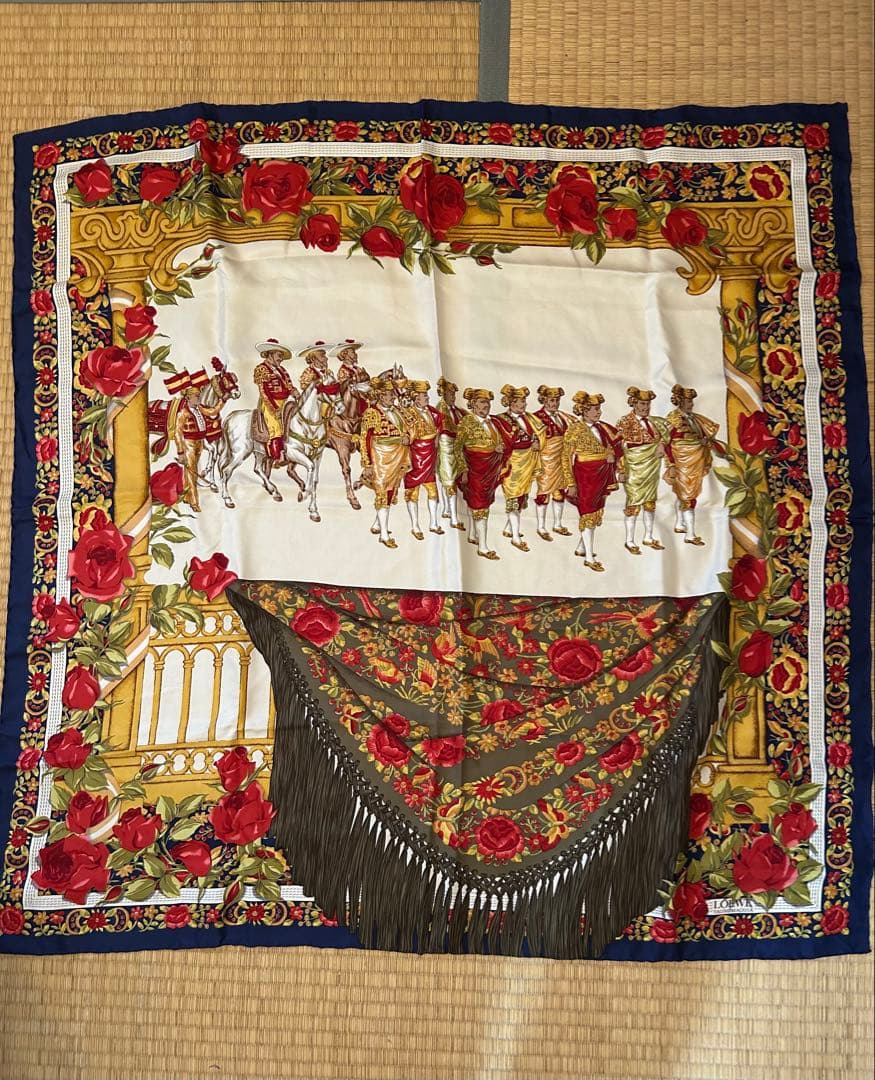 LOEWE シルクスカーフ 花柄