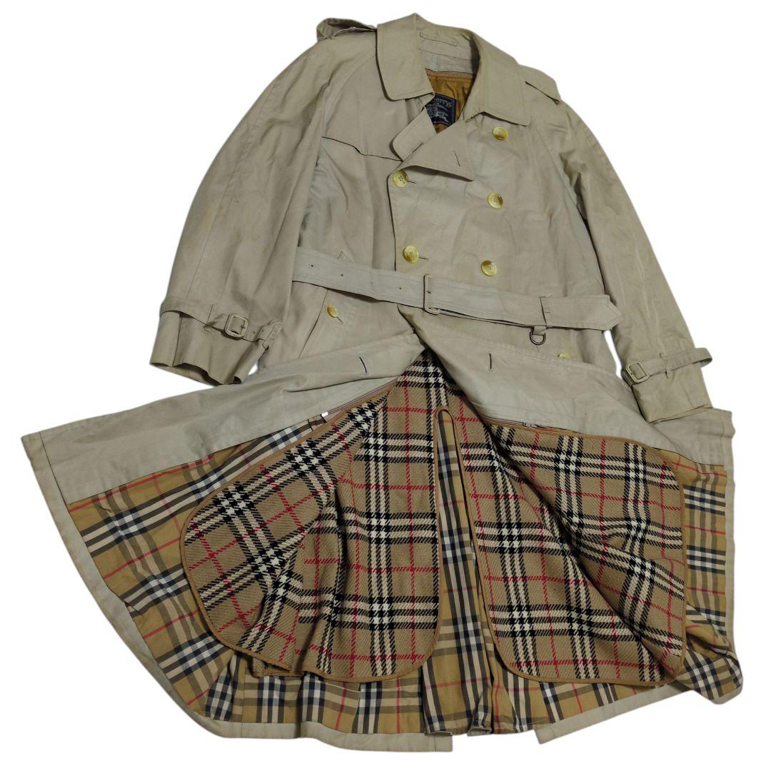 バーバリー　トレンチコート　ライナー付き　ベルト　ノバチェック　90s　XL
