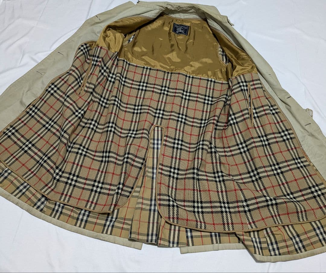 バーバリー　トレンチコート　ライナー付き　ベルト　ノバチェック　90s　XL