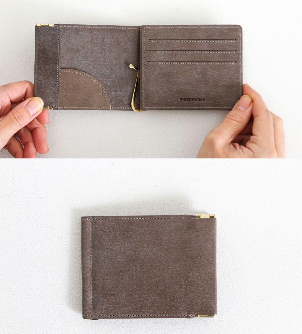 新品 完売品 meanswhile WAX LEATHER MONEY CLIP