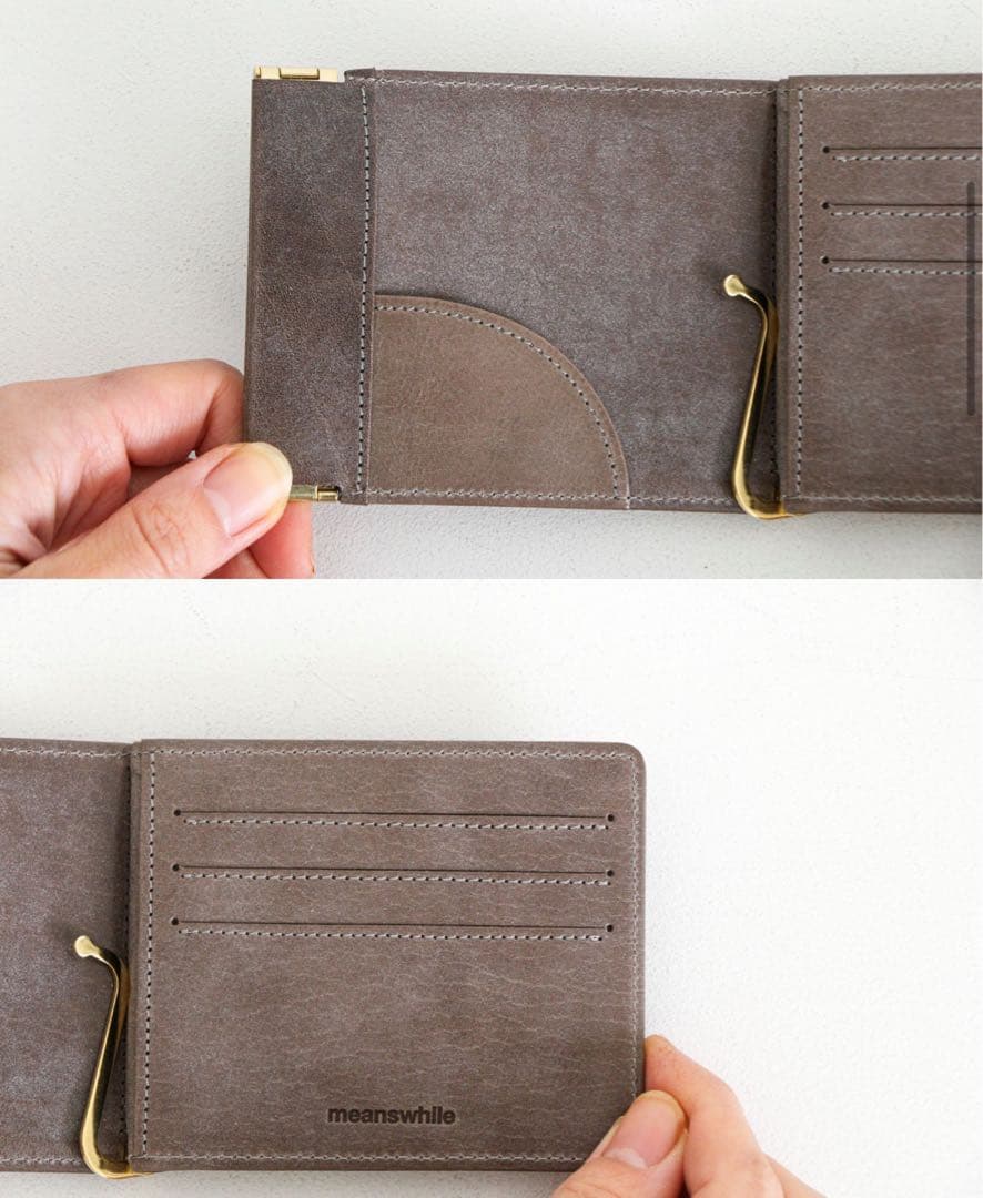 新品 完売品 meanswhile WAX LEATHER MONEY CLIP