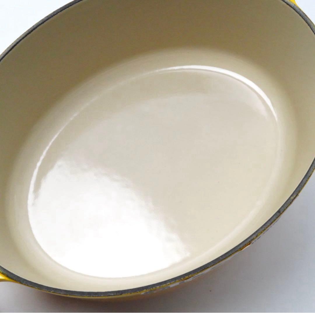 【美品】LE CREUSET　ココット オーバル　ディジョンイエロー　25cm