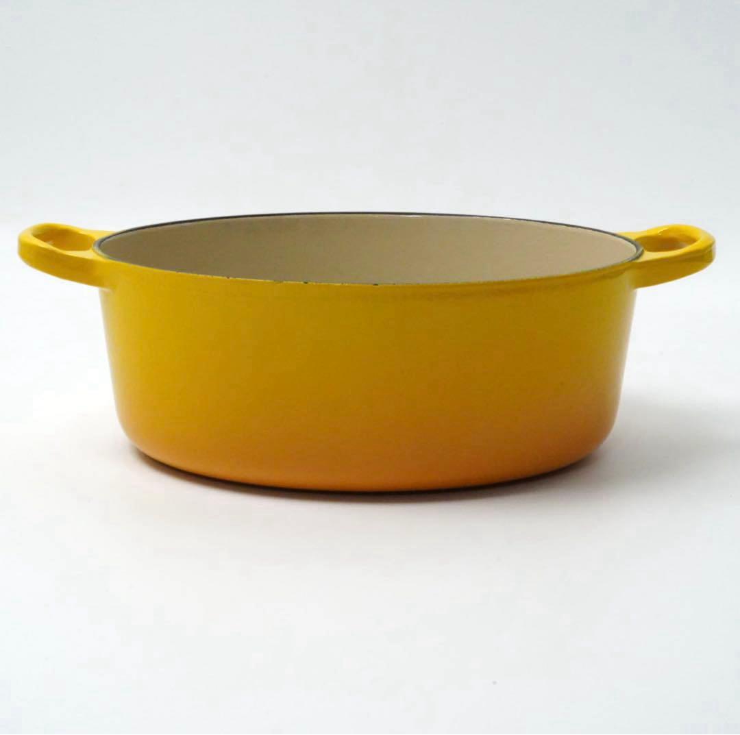 【美品】LE CREUSET　ココット オーバル　ディジョンイエロー　25cm