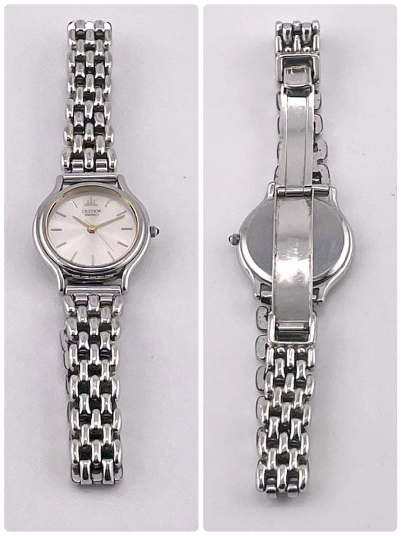 【稼働】SEIKO CREDOR 腕時計 ゴールド　シルバー 新品電池