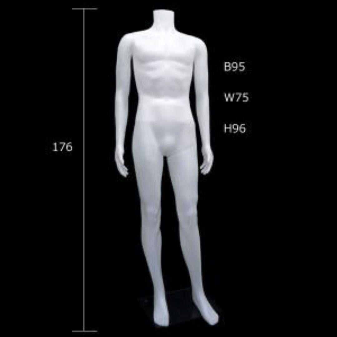 新品 紳士 マネキン メンズ 男性 ヘッドレス 男性 ホワイト 白 全身 軽量