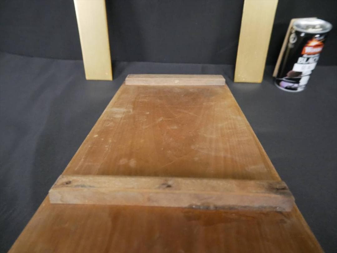 限定値下　収集品　希少な本金粉の背板　金価格上昇中　家紋付き　木製　3350