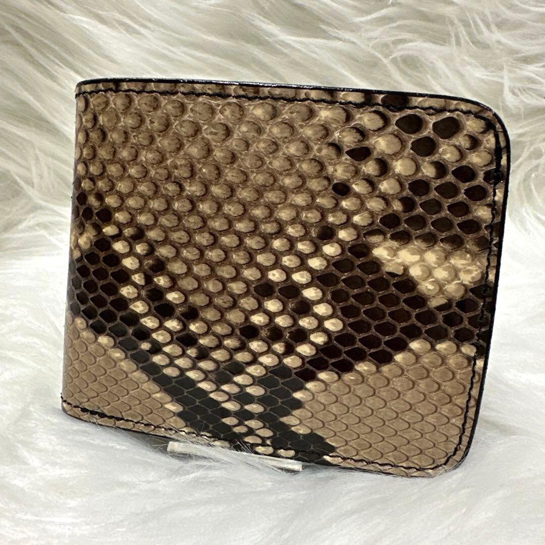 【極美品】ALZUNI ミニマム財布 ダイヤモンドパイソン 二つ折り財布 高級感