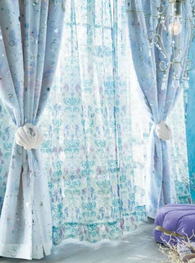 ず*ち様 ベルメゾン アリエル カーテン レース4枚セット　遮光カーテン　ディズ