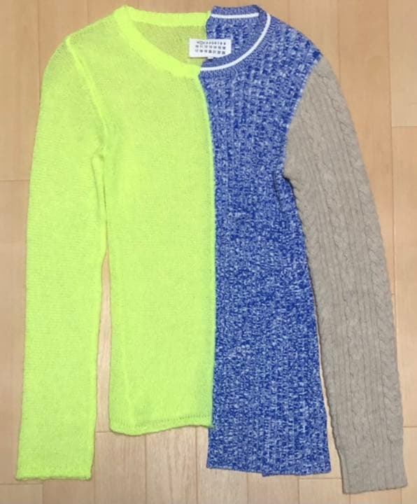 ★希少★メゾンマルジェラ　ドッキングニットセーター　レインボー　1ライン