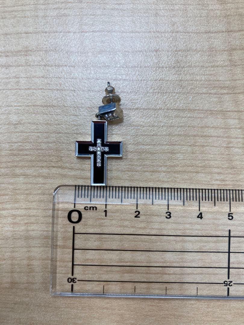 Justin Davis クロスピアス 片耳用　925 K18