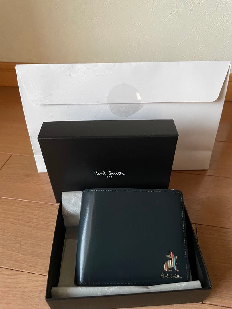 【美品】Paul Smith ブライトストライプ　ラビット　二つ折り財布