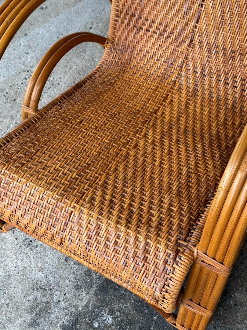 ラタンラウンジチェア_A　ヴィンテージ　北欧　アンティーク　パーソナルチェア