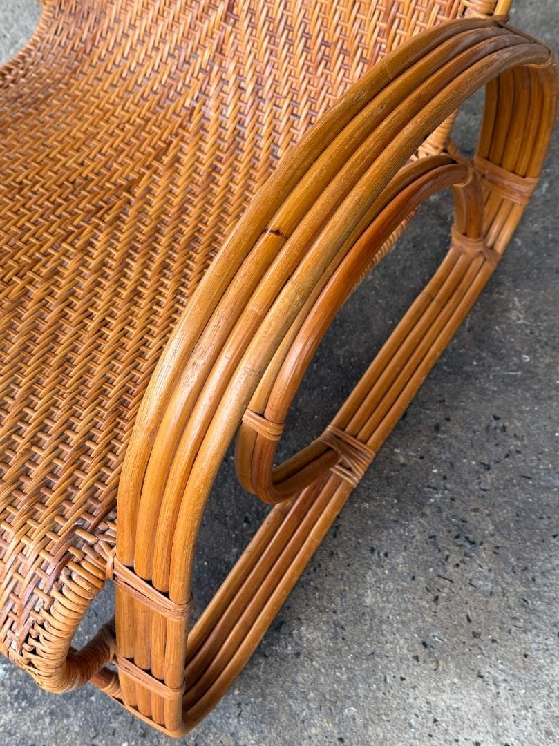 ラタンラウンジチェア_A　ヴィンテージ　北欧　アンティーク　パーソナルチェア