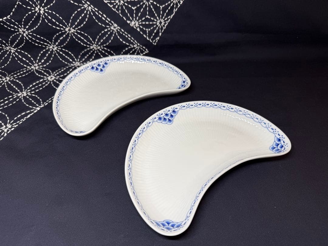 ロイヤルコペンハーゲン　22cm プリンセス クレセントディッシュ　2枚