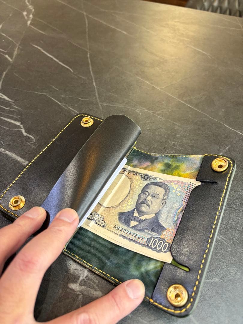 タイダイ　トラッカーウォレット　革財布　ハンドメイド　ミドルトラッカーウォレット