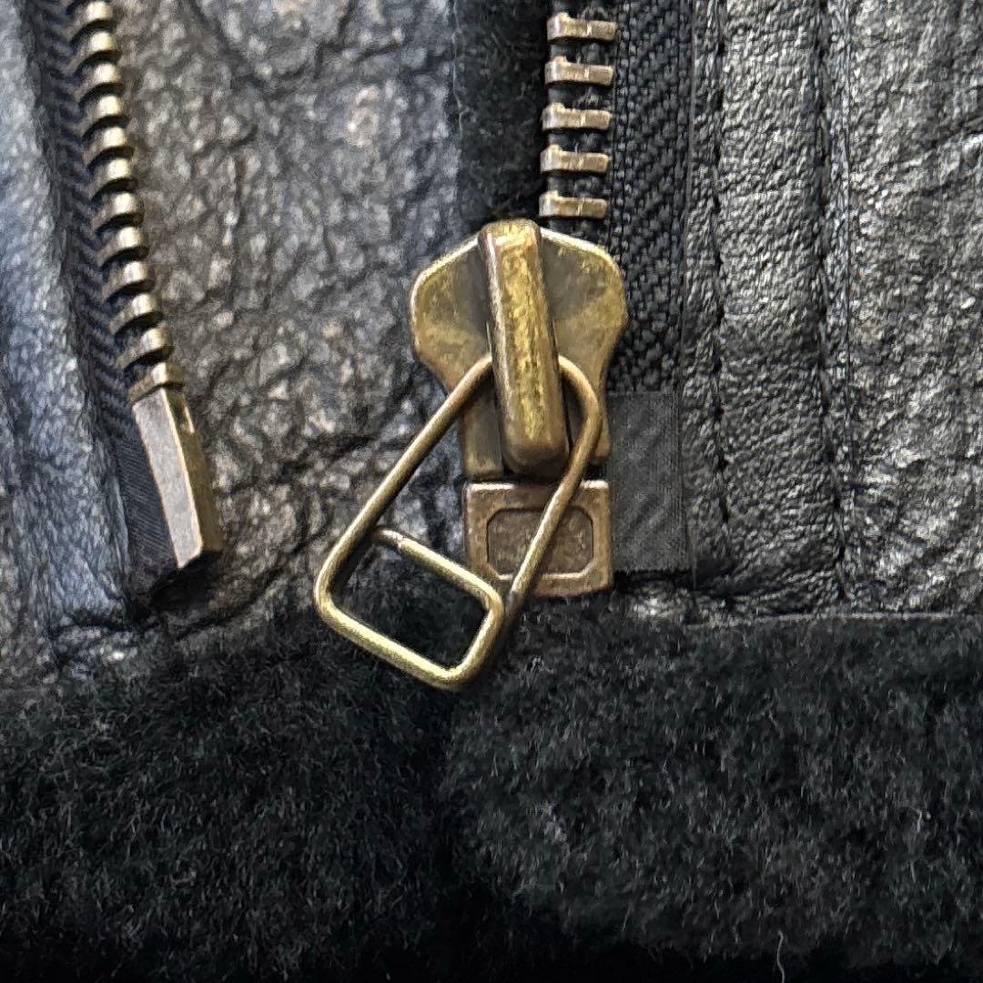 希少☆リアルムートン　羊革　ダブルライダース　ブラック　ボマー　レザー　Lサイズ