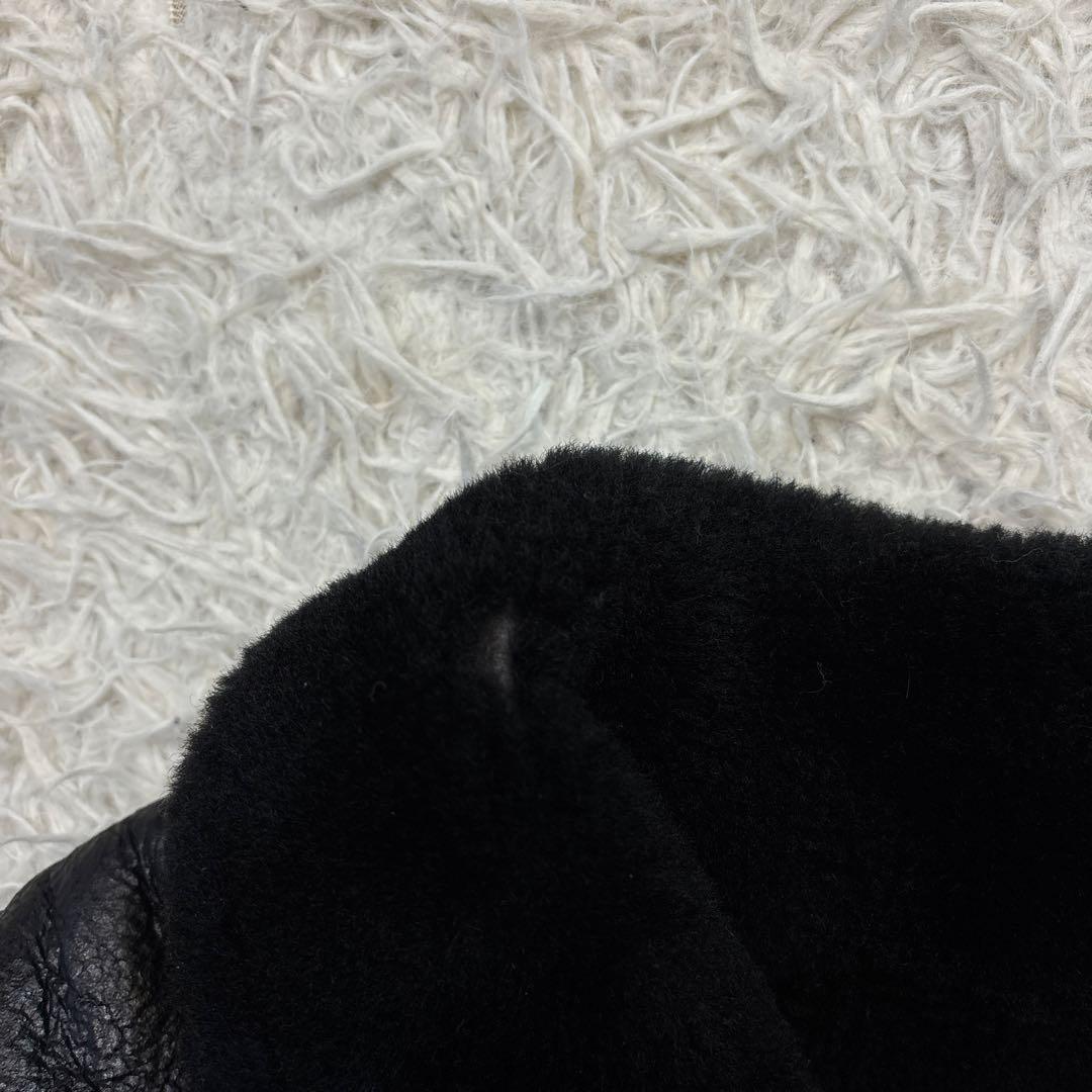 希少☆リアルムートン　羊革　ダブルライダース　ブラック　ボマー　レザー　Lサイズ