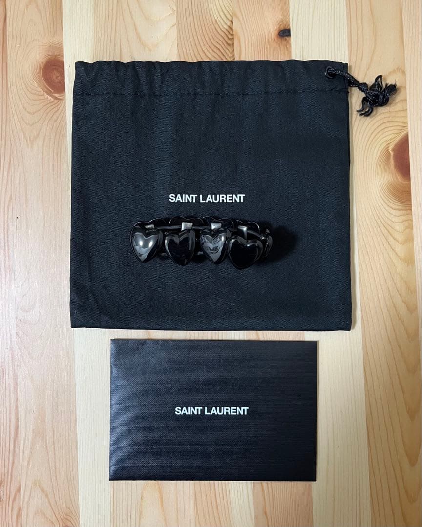 SAINT LAURENT PARIS ハート ブレスレット 黒