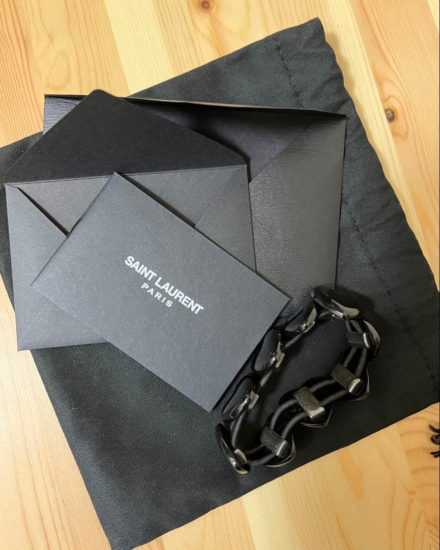 SAINT LAURENT PARIS ハート ブレスレット 黒