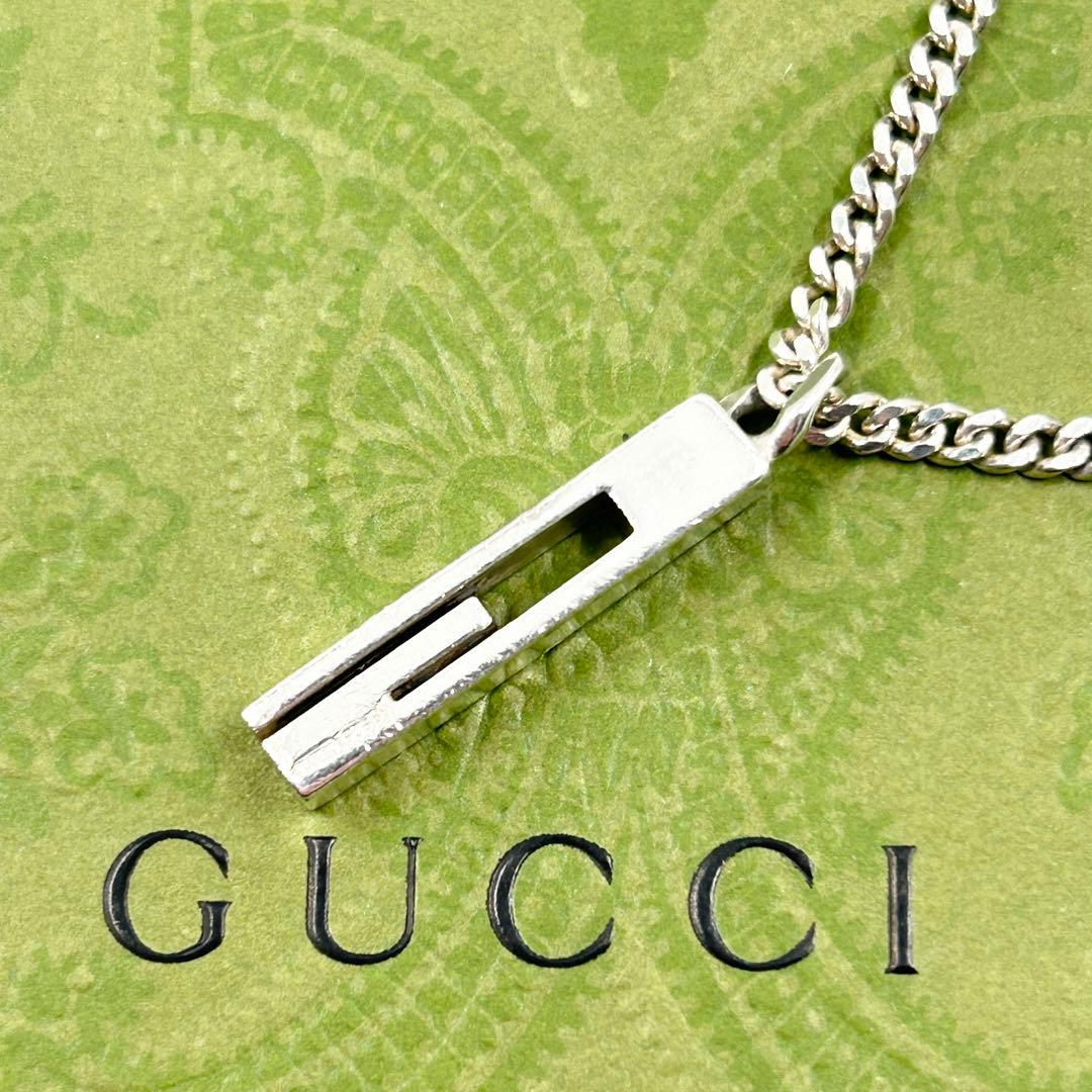 美品✨　グッチ　GUCCI ネックレス　カットアウト　スクエア　Gモチーフ　Ag