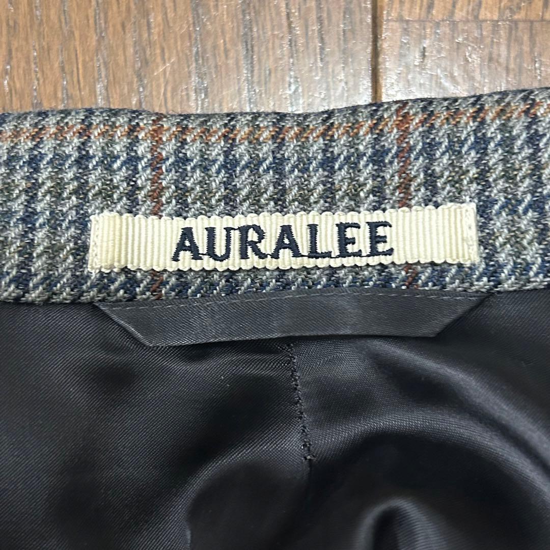 極美品 オーラリー ダブルブレストコート ガンクラブチェック サイズ0