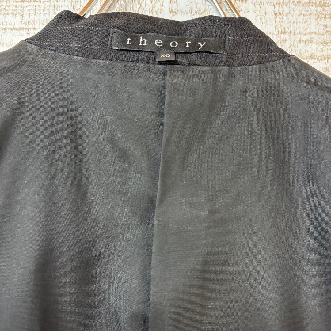 theory セオリー スーツ 薄手 ウール100 黒 ストライプ X0