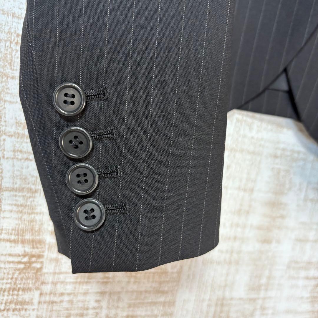 theory セオリー スーツ 薄手 ウール100 黒 ストライプ X0