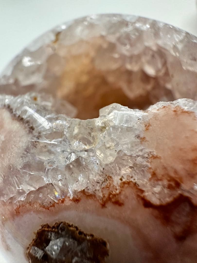 高品質　ピンクアメジスト　ブルーアゲート　水晶　笑口　スフィア