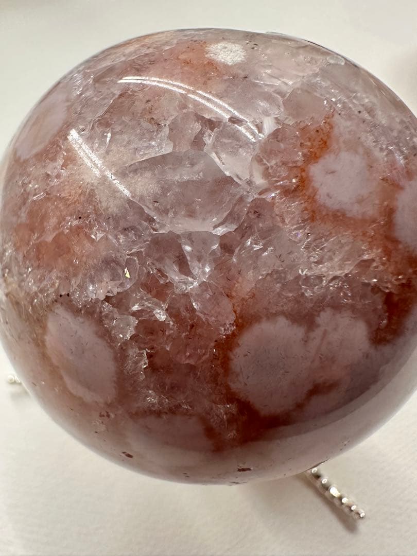高品質　ピンクアメジスト　ブルーアゲート　水晶　笑口　スフィア