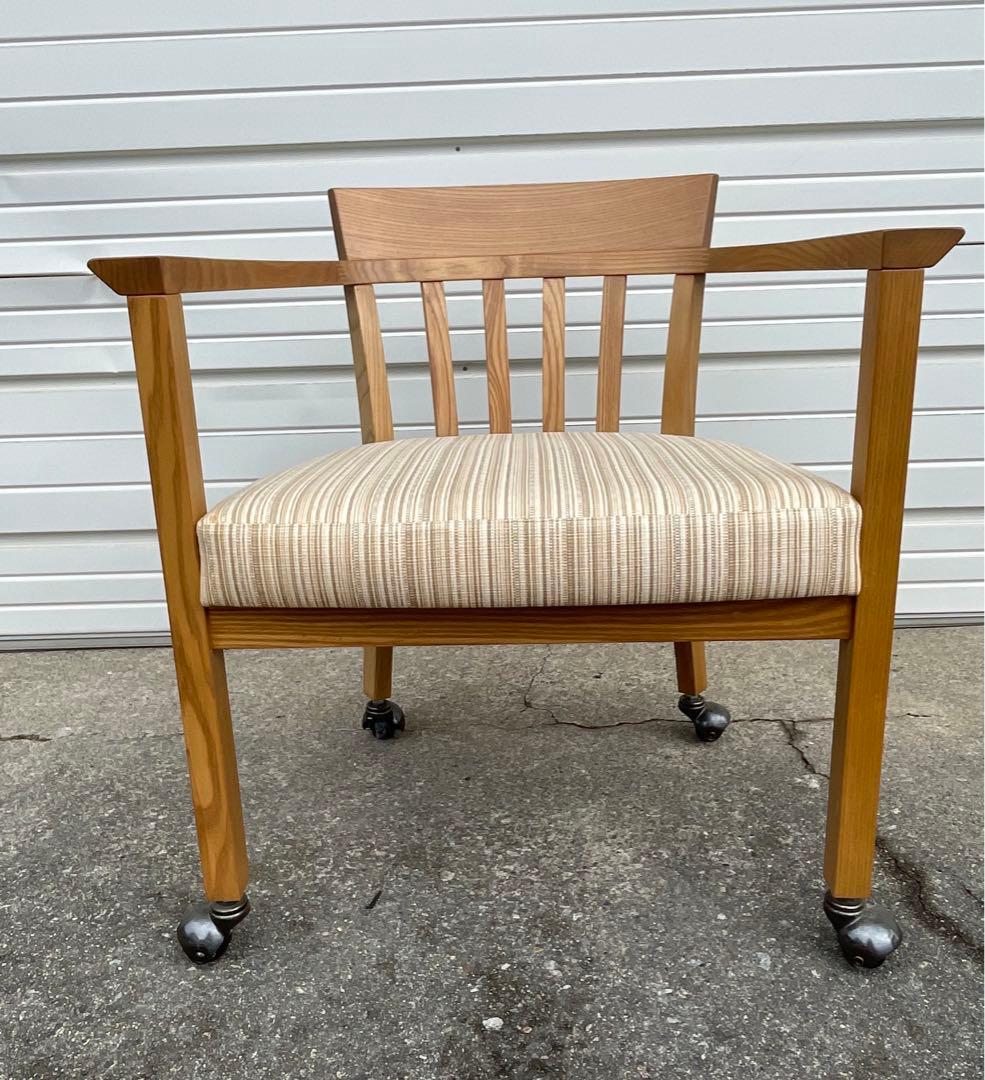 稀少/カリモク家具/ダイニングチェア/アームチェア/椅子/キャスター付き/①