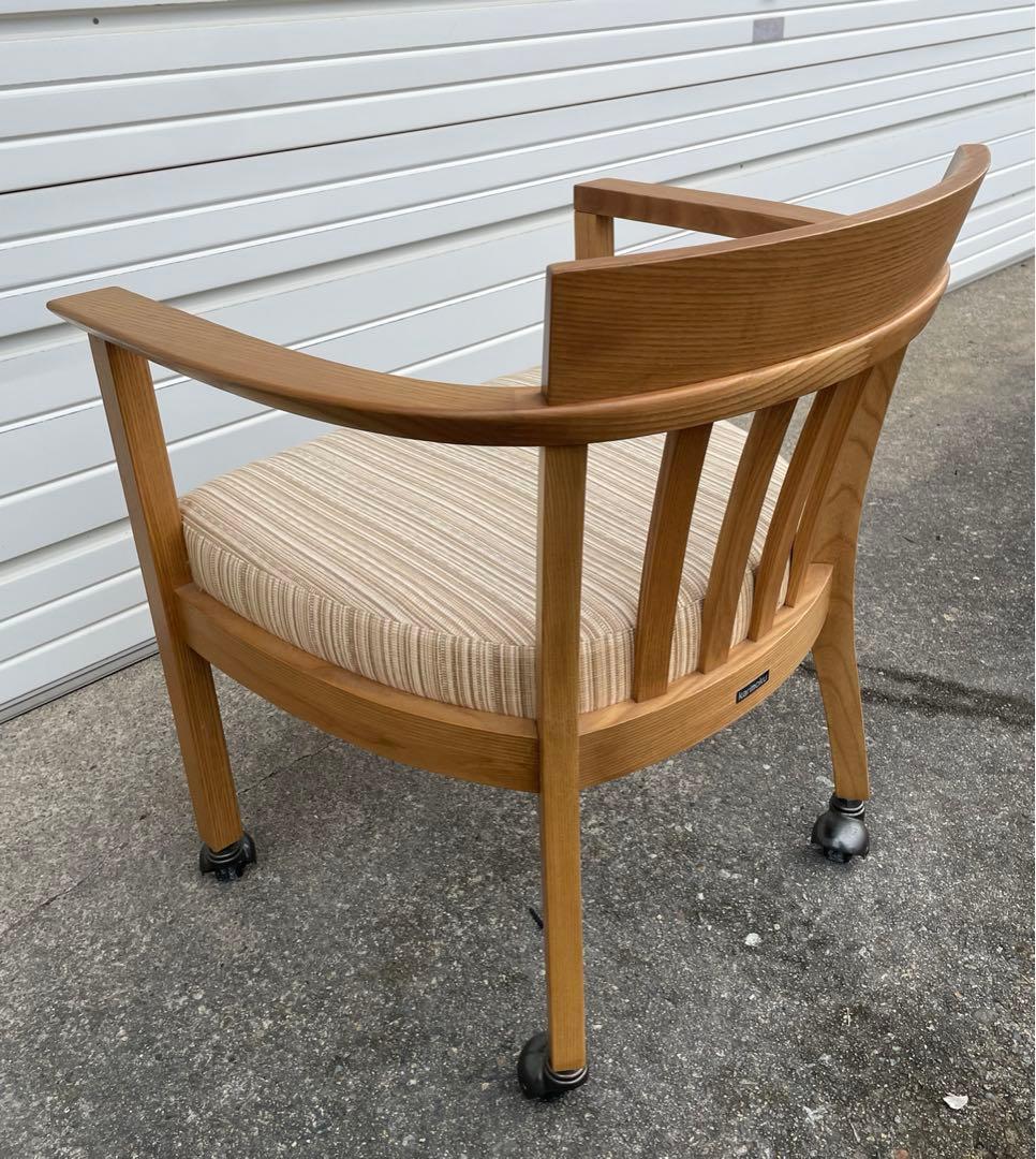 稀少/カリモク家具/ダイニングチェア/アームチェア/椅子/キャスター付き/①